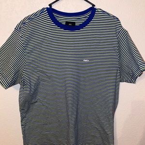 OBEY Green+Blue Striped Tee
